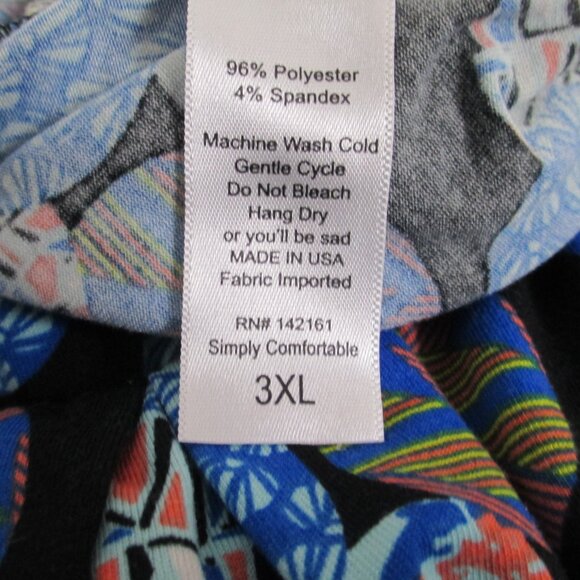 LuLa Roe Simple Comfortable Women Black Multi Colored Pleated Shirt - Picture 5 of 6